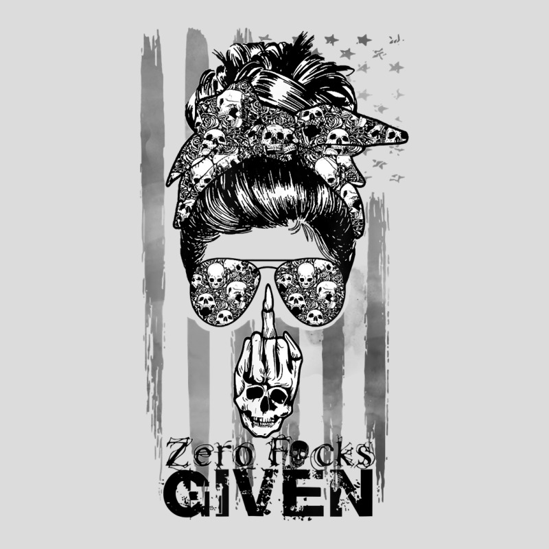 Messy Bun Skull Zero Fuck Given Halloween Usa Flag T Shirt Men's Polo Shirt by cm-arts | Artistshot