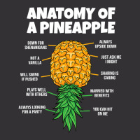 Anatomy Of A Pineapple Swinger Funny Upside Down Pineapple Vintage Short | Artistshot