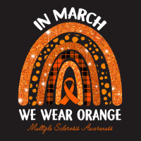 In March We Wear Orange Multiple Sclerosis Awareness Rainbow Waist Apron | Artistshot