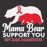 Mama Bear Support You Hiv Aids Awareness World Aids Day Vintage Hoodie And Short Set | Artistshot