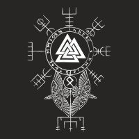 Norse Symbol   Celtic Compass Vegvisir   Viking Valknut T Shirt Ladies Fitted T-shirt | Artistshot