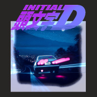 Initial D Neon Ae86 Classic Ladies Fitted T-shirt | Artistshot