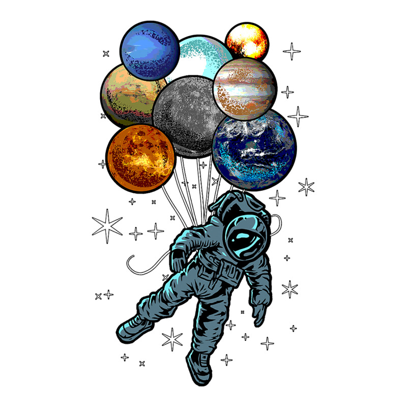 Astronaut Space Balloons Moon Mars Planets  Astronaut V-Neck Tee by AuturoMedero90 | Artistshot