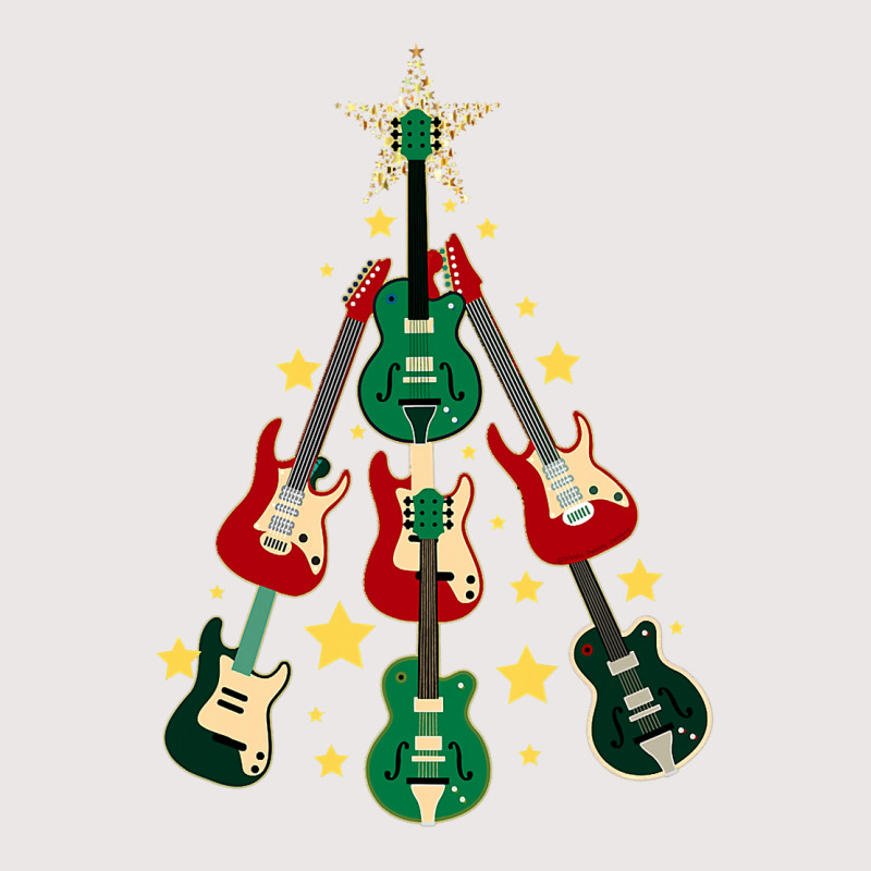 Cool Guitar Christmas Tree Guitar Lovers Christmas Tree Pocket T-shirt | Artistshot