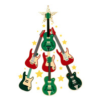 Cool Guitar Christmas Tree Guitar Lovers Christmas Tree V-neck Tee | Artistshot