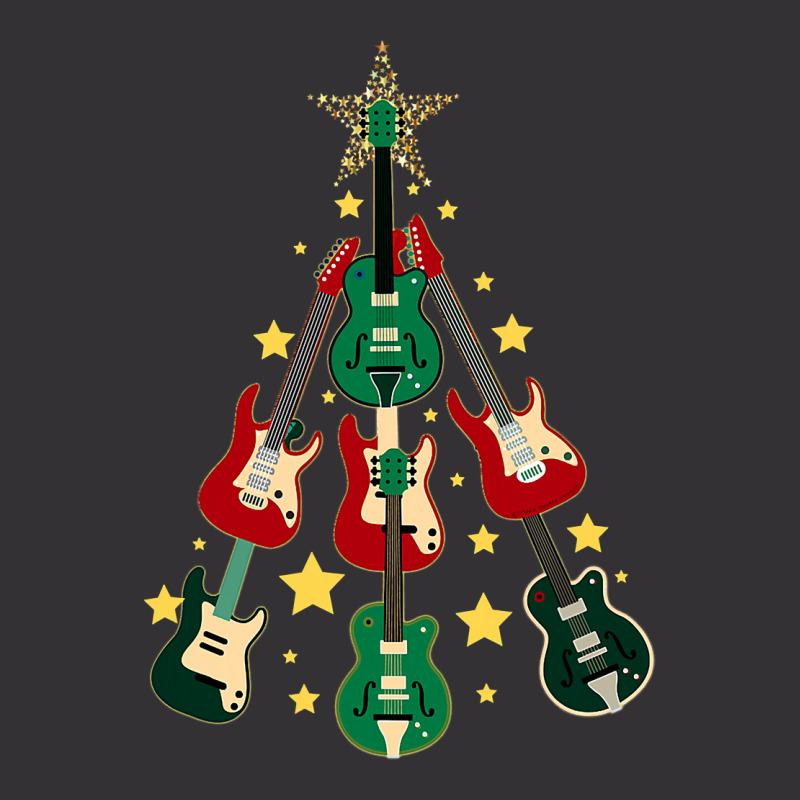 Cool Guitar Christmas Tree Guitar Lovers Christmas Tree Vintage Hoodie | Artistshot