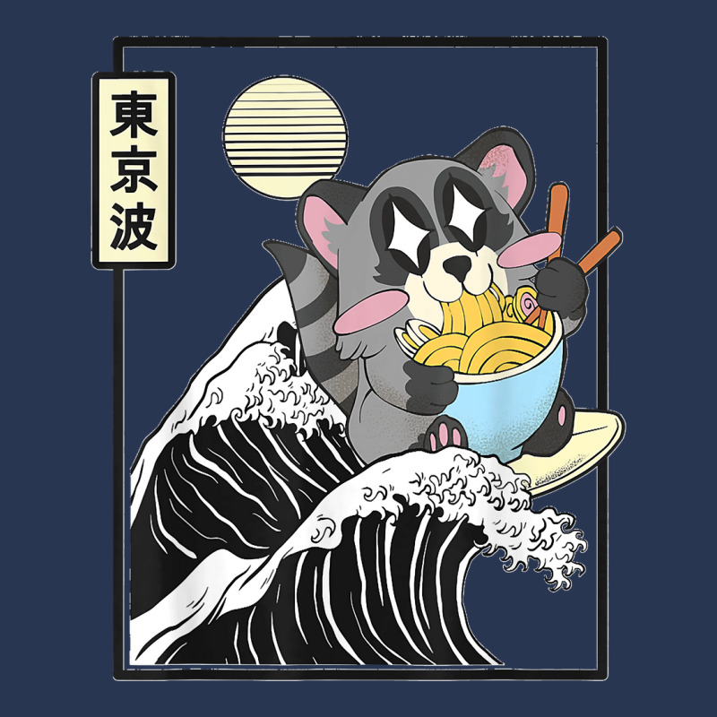 Raccoon Eating Ramen Japanese Waves Anime Minimal Kawaii Men Denim Jacket by AnaMercedesContreras | Artistshot