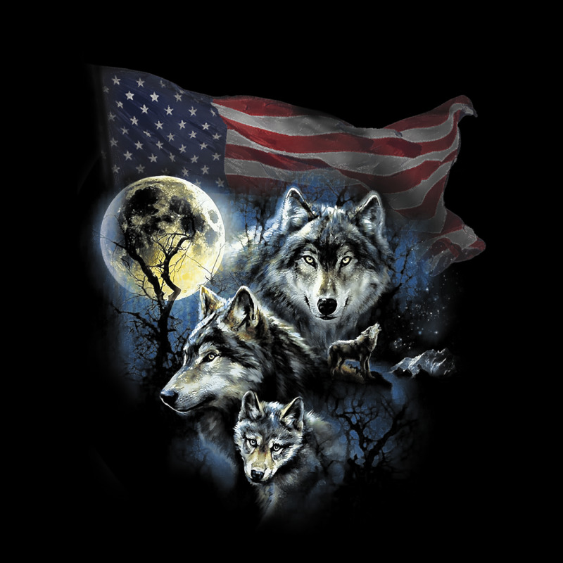 The Mountain Men's Wolfs Lookout Flag American T Shirt Baby Beanies by puetzee | Artistshot