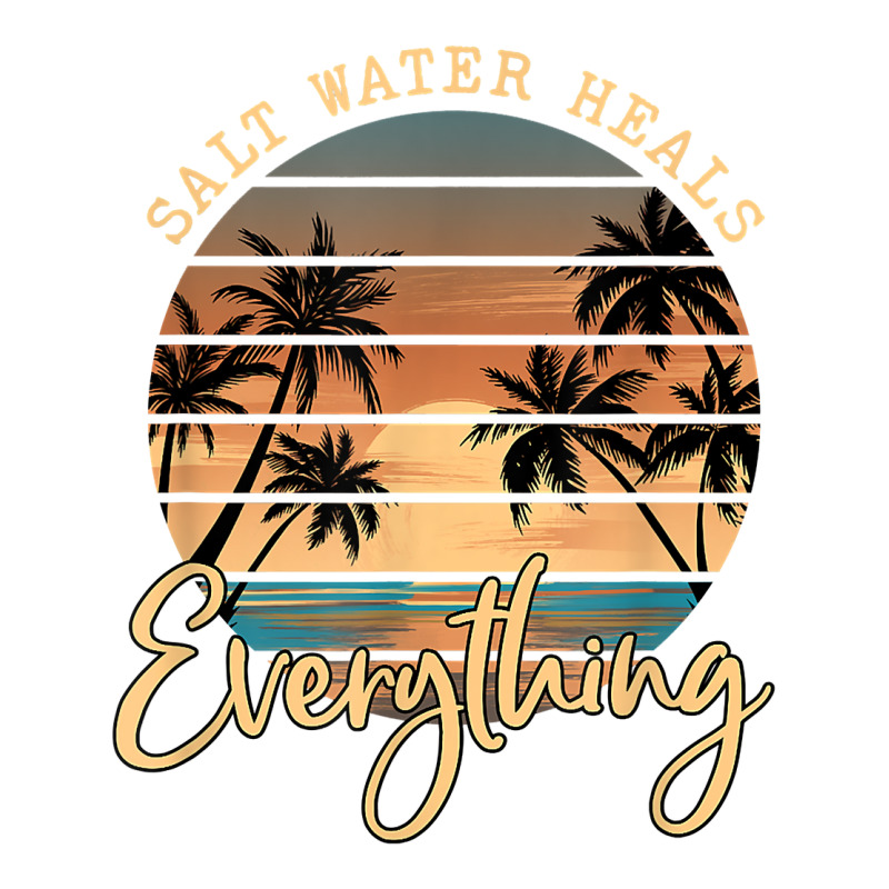 Saltwater Heals Everything Retro Summer Vacation Beach Funny T Shirt 3/4 Sleeve Shirt by homyfelaego | Artistshot