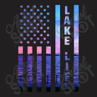 Lake Life American Flag Dock Sunset Wakeboarder Power Boat T-shirt | Artistshot