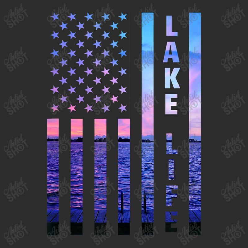 Lake Life American Flag Dock Sunset Wakeboarder Power Boat Exclusive T-shirt | Artistshot