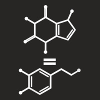 Womens Caffeine Equals Happiness Dopamine Molecule Science Chemist V N Ladies Fitted T-shirt | Artistshot