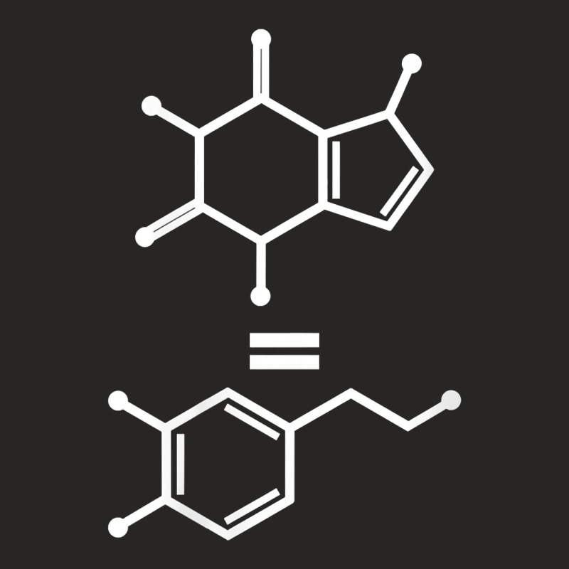 Womens Caffeine Equals Happiness Dopamine Molecule Science Chemist V N Ladies Fitted T-Shirt by cm-arts | Artistshot