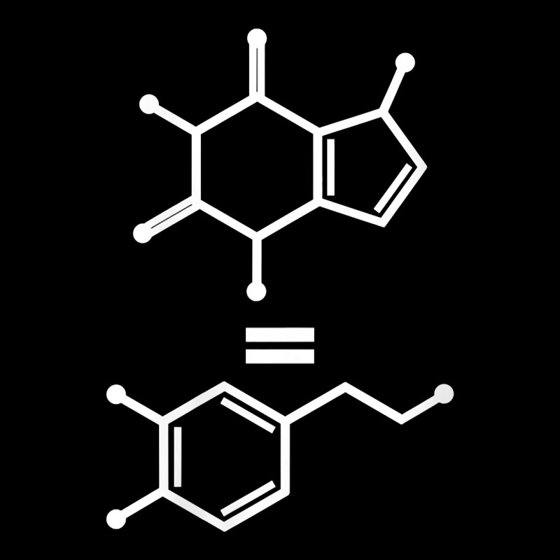 Womens Caffeine Equals Happiness Dopamine Molecule Science Chemist V N Cropped Hoodie by cm-arts | Artistshot