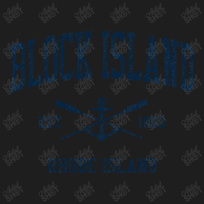 Block Island Ri Vintage Navy Crossed Oars & Boat Anchor Classic T-shirt by CUSER3772 | Artistshot