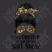 Leopard Women Messy Bun Coordinator Of The Entire Shitshow Vintage Hoodie | Artistshot