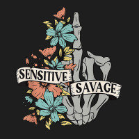 Sensitive Savage Flower Skeleton Skeleton Skull Roses T Shirt Classic T-shirt | Artistshot