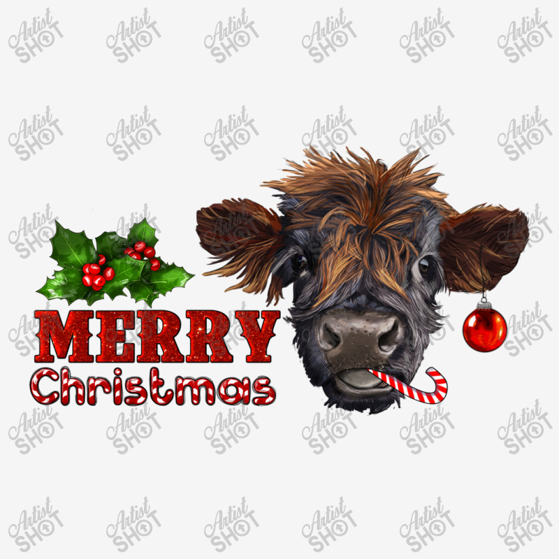 Merry Christmas Highland Calf With Candy Cane Youth 3/4 Sleeve by RanaPortraitStore | Artistshot