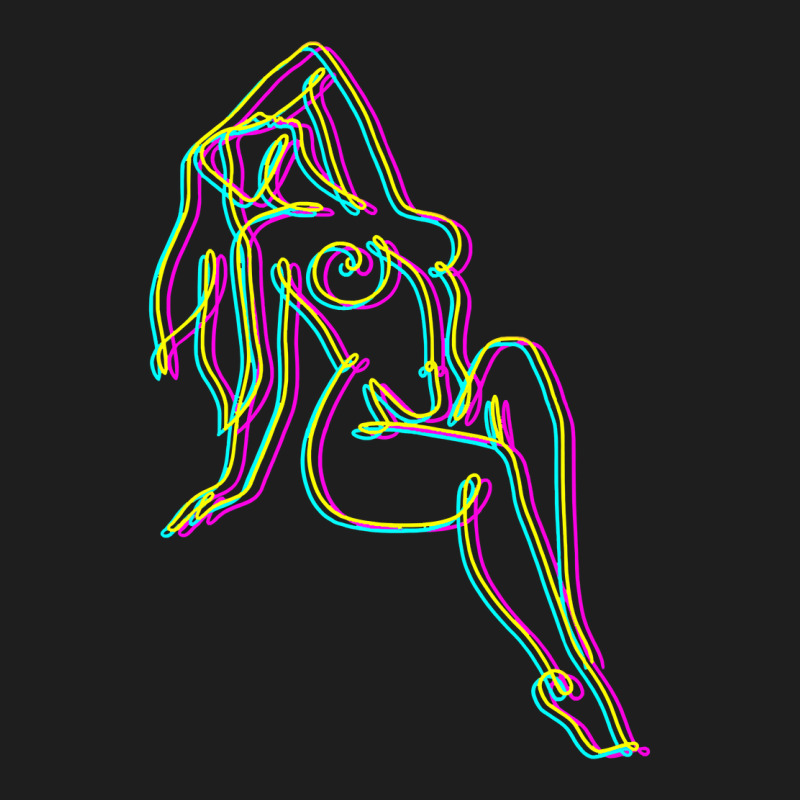 Colorful Line Work Girl Premium Classic T-shirt by AuturoMedero | Artistshot