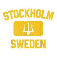 Stockholm Sweden Trident Gym Style Distressed Yellow Print T Shirt Sticker | Artistshot