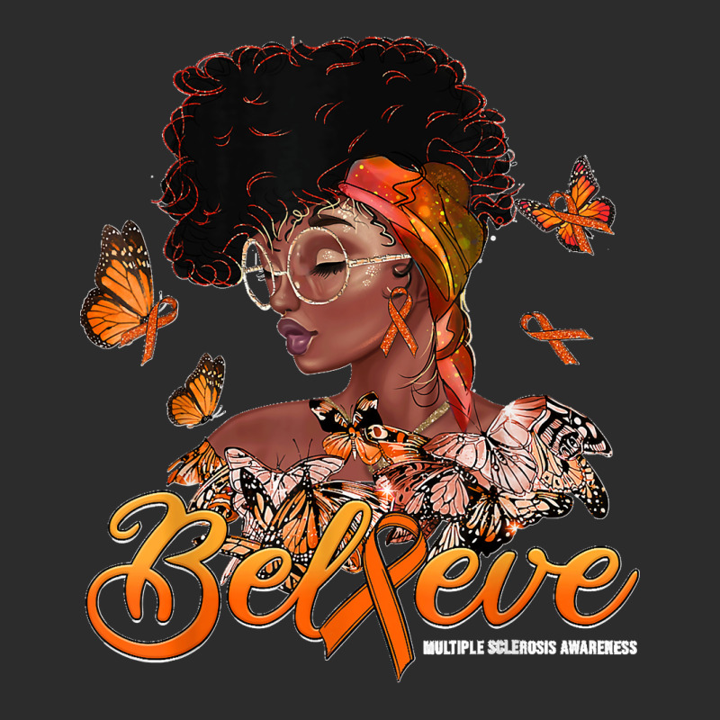 Black Women Believe Orange Ribbon Multiple Sclerosis Warrior Exclusive T-shirt | Artistshot