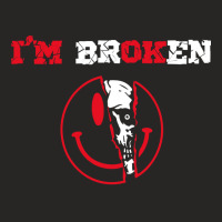 Mental Health Confused Smile I'm Broken I'm Ok Ladies Fitted T-shirt | Artistshot