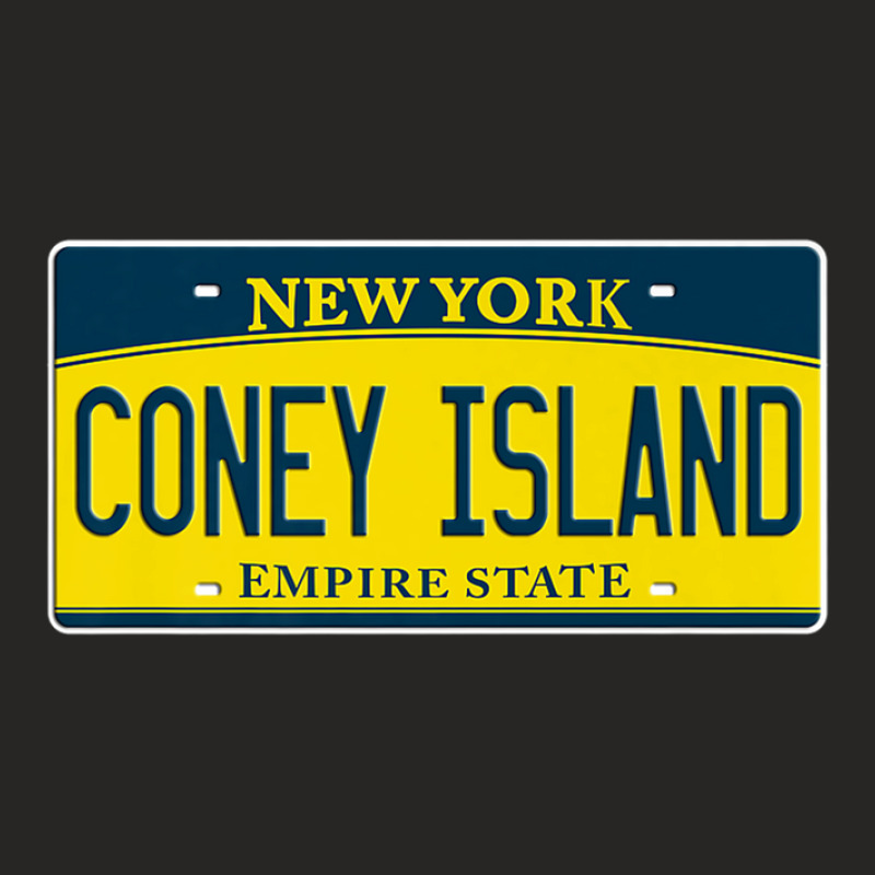 Coney Island New York Brooklyn Ny License Plate Beach Gift Ladies Fitted T-Shirt by IsaiahStark | Artistshot