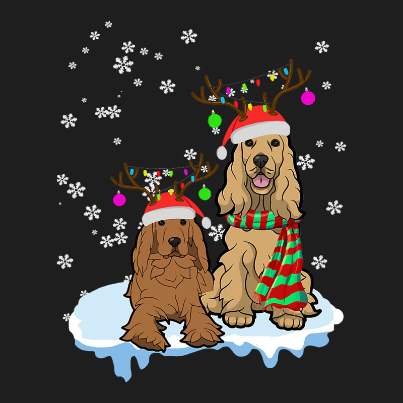 Cute Christmas Cocker Spaniel Santa Hats Reindeer Dog Owner Classic T-shirt by cm-arts | Artistshot