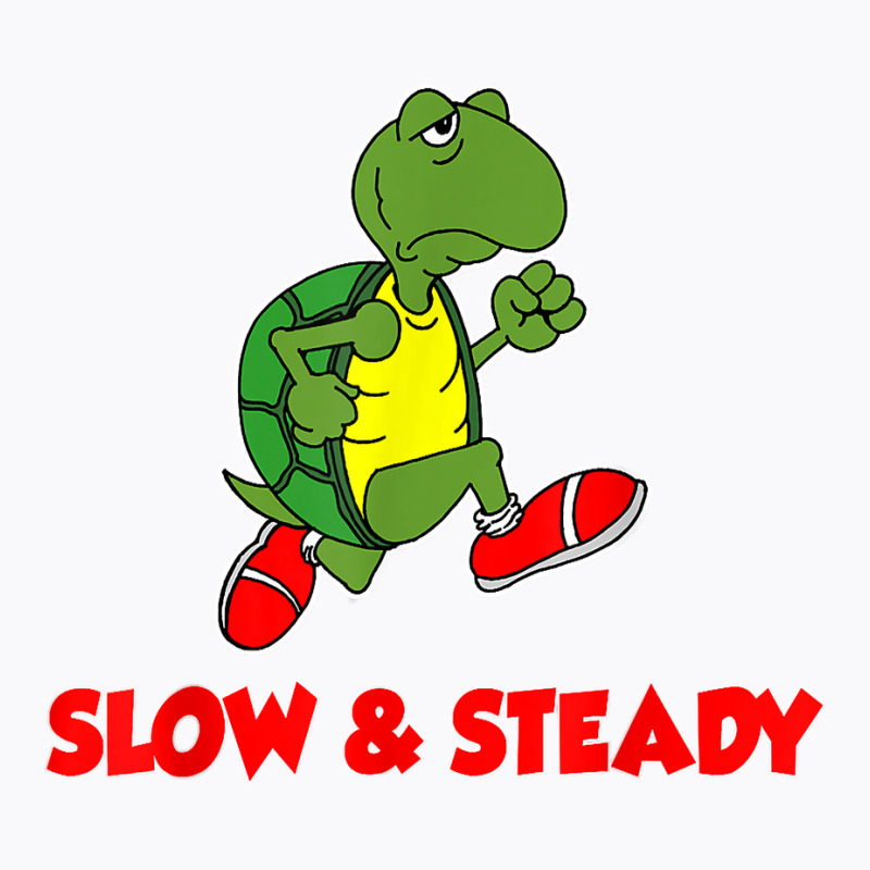 Slow And Steady Runner Funny Running Cartoon Turtle T Shirt T-Shirt by mantewipuortog | Artistshot