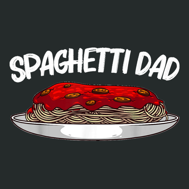 Funny Spaghetti For Dad Father Italian Pasta Meatball Foodie Women's Triblend Scoop T-shirt by saterseim | Artistshot