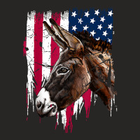 Donkey Farmer American Flag Usa , Donkey For Fans Ladies Fitted T-shirt | Artistshot