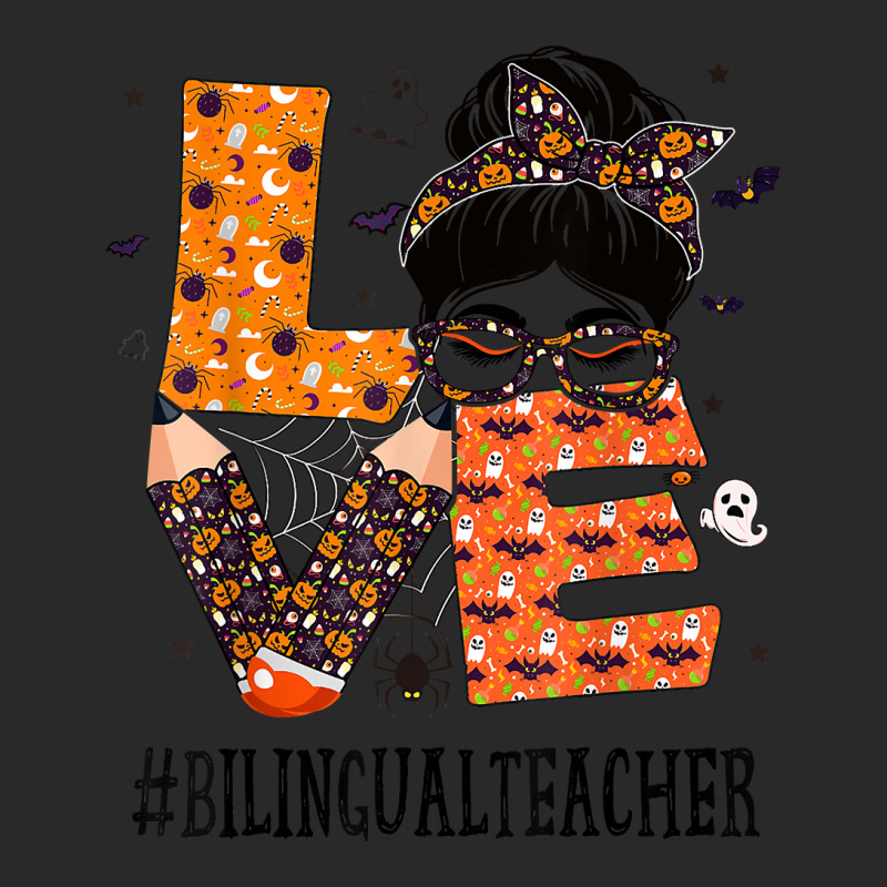 Bilingual Teacher Love Messy Bun Pumpkin Women Halloween T Shirt Printed hat by alyshasur9x | Artistshot