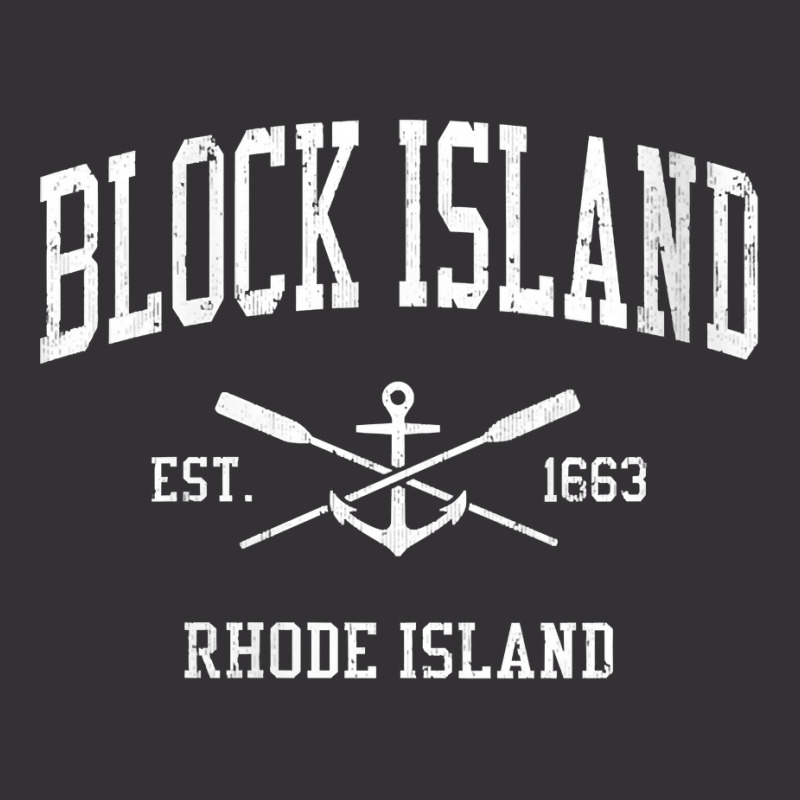 Womens Block Island Ri Vintage Crossed Oars & Boat Anchor Sports V Nec Vintage Hoodie And Short Set by voigterannen | Artistshot