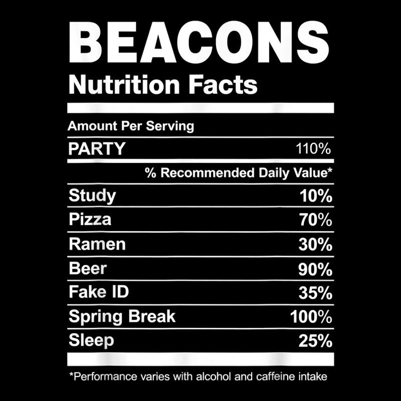 Beacons Nutrition Facts College University T Shirt Adjustable Cap by hankeajrippleex5 | Artistshot