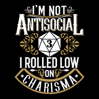 Not Antisocial, Rolled Low Charisma Funny Rpg Loves Dragons Adjustable Cap | Artistshot