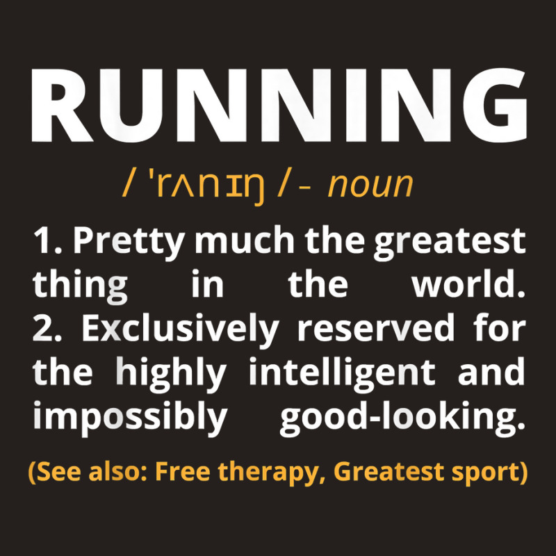 Funny Running Definition Noun Runner Track Field Gift Coach For Fans Tank Top by DedeShawl | Artistshot