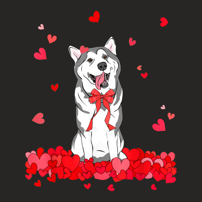 Cool Siberian Husky Valentines Day Dog Lover Gift Ladies Fitted T-Shirt by Premium | Artistshot