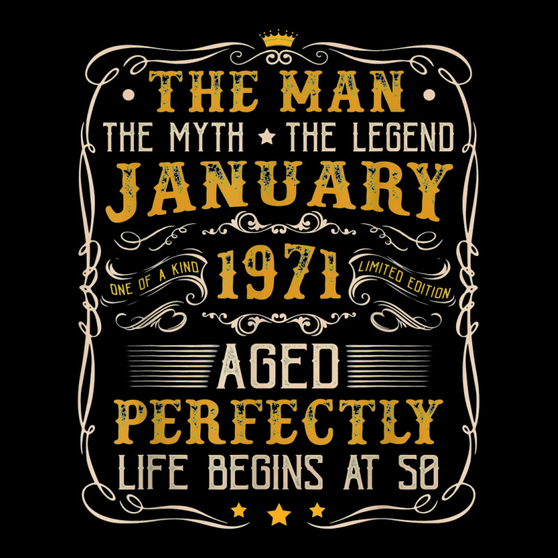 Vintage January 1971 Man Myth Legend 50th Bday 50 Years Old V-neck Tee | Artistshot