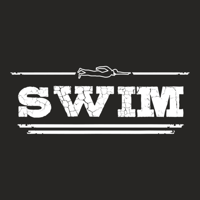 Distressed Look Swimming Gift For Swimmers Ladies Fitted T-Shirt by EricWade | Artistshot