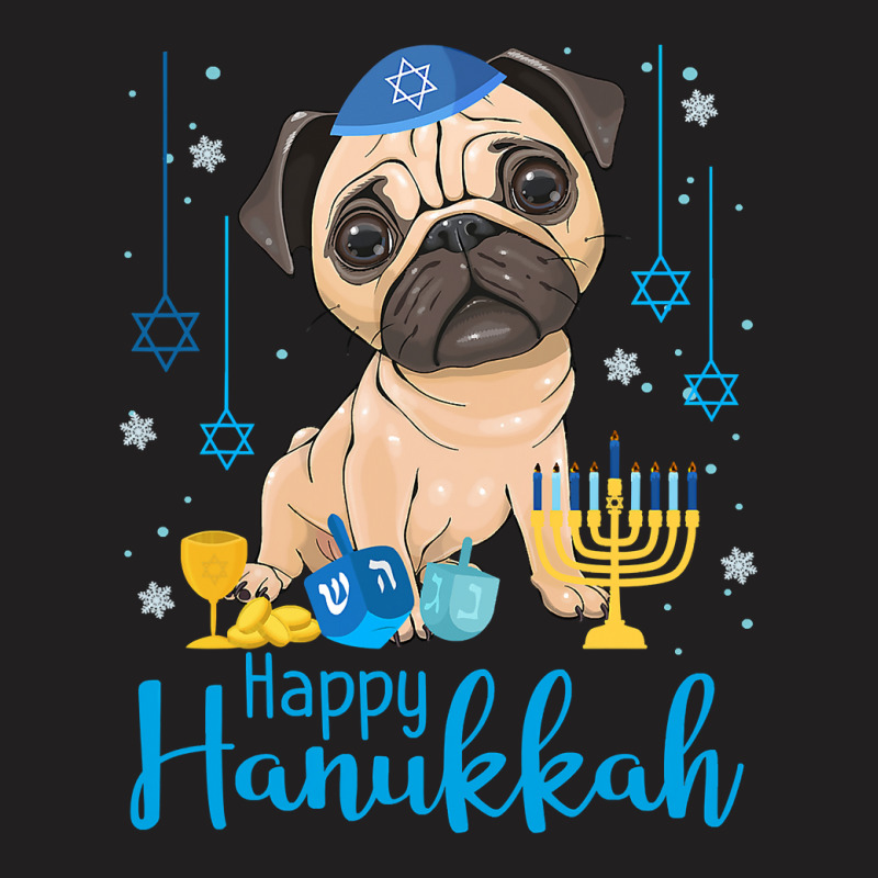 Jewish Pug Dog Menorah Hat Chanukah Hanukkah Jewish Xmas Pre T-shirt T-shirt | Artistshot