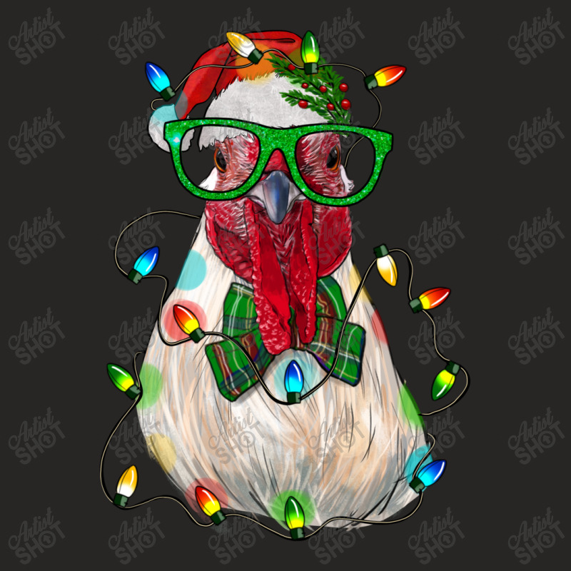 Christmas Rooster Ladies Fitted T-Shirt by RanaPortraitStore | Artistshot