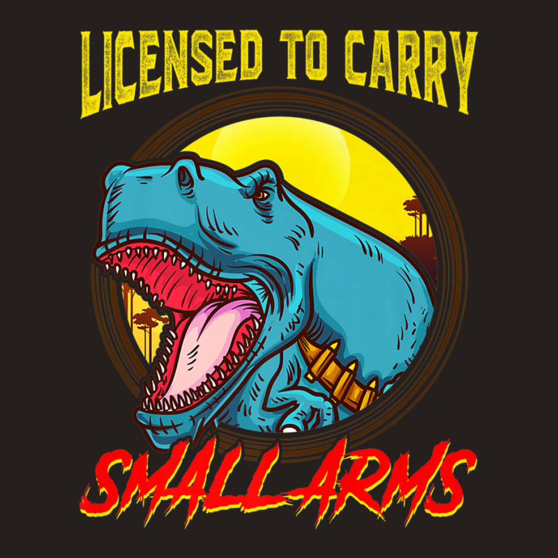 Licensed To Carry Small Arms Funny Dinosaur Pun T-rex Joke Tank Top | Artistshot