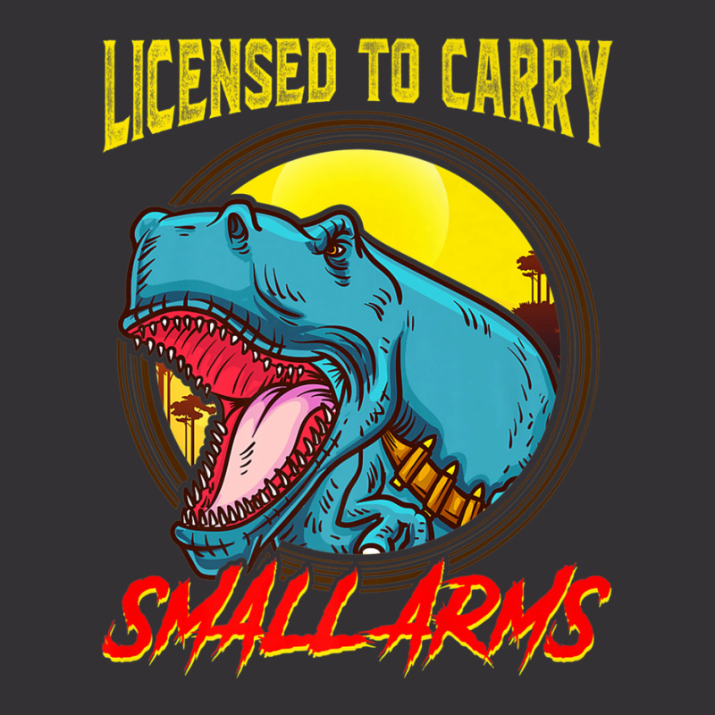 Licensed To Carry Small Arms Funny Dinosaur Pun T-rex Joke Vintage Hoodie And Short Set | Artistshot