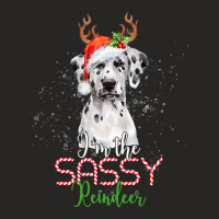 Dalmatian Dog Christmas Dalmatian Im The Sassy Reindeer Santa Dog 494  Ladies Fitted T-shirt | Artistshot