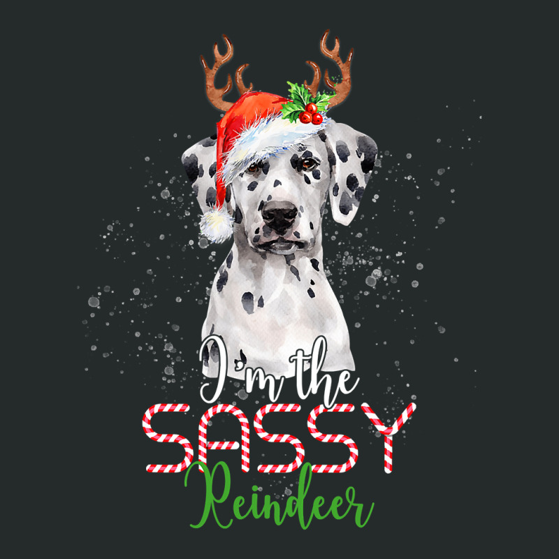 Dalmatian Dog Christmas Dalmatian Im The Sassy Reindeer Santa Dog 494  Women's Triblend Scoop T-shirt by pester | Artistshot