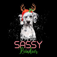 Dalmatian Dog Christmas Dalmatian Im The Sassy Reindeer Santa Dog 494  Cropped Hoodie | Artistshot