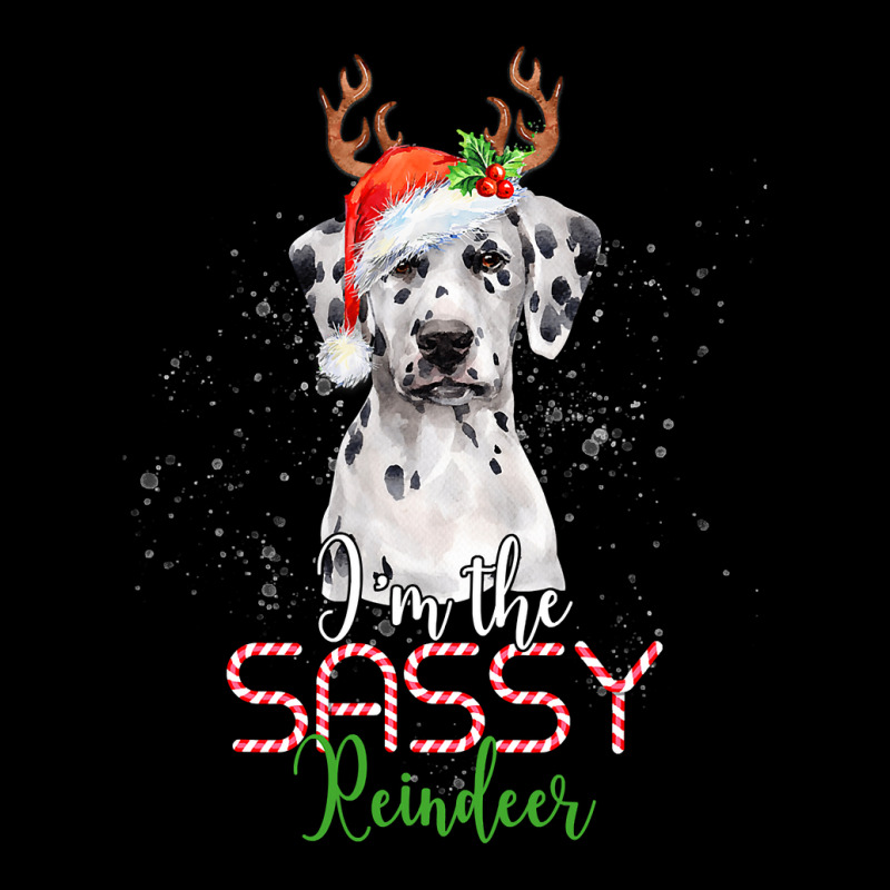 Dalmatian Dog Christmas Dalmatian Im The Sassy Reindeer Santa Dog 494  Cropped Hoodie by pester | Artistshot