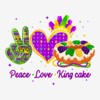 Mardi Gras Peace Love King Cake T Shirt Landscape Canvas Print | Artistshot