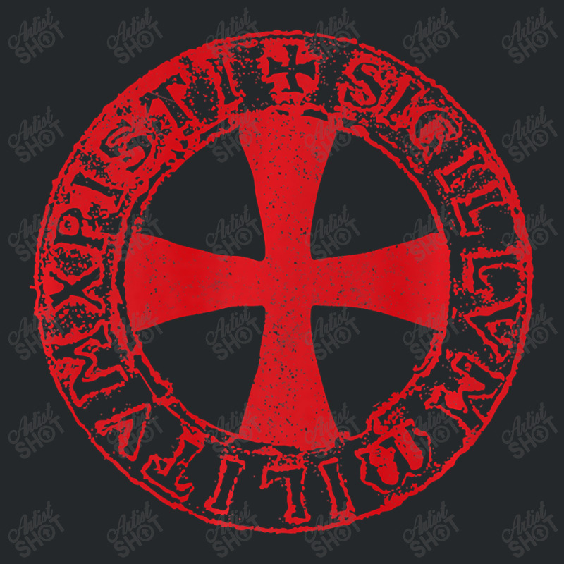 Mens Crusader Knight  Knights Templar Cross T  Badge Crewneck Sweatshirt | Artistshot