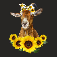 Goat Goats Headband Sunflower Goats Lovers129 Goat Lover Ladies Fitted T-shirt | Artistshot